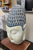 A large painted composition Buddha's head, height 65cm