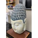 A large painted composition Buddha's head, height 65cm