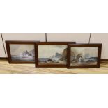 John Clarkson Uren (1845-1932), three watercolours, Coastal scenes, signed, one dated 1880,