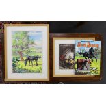 John Worsley, two original illustrations for Black Beauty, both inscribed dated, together with a