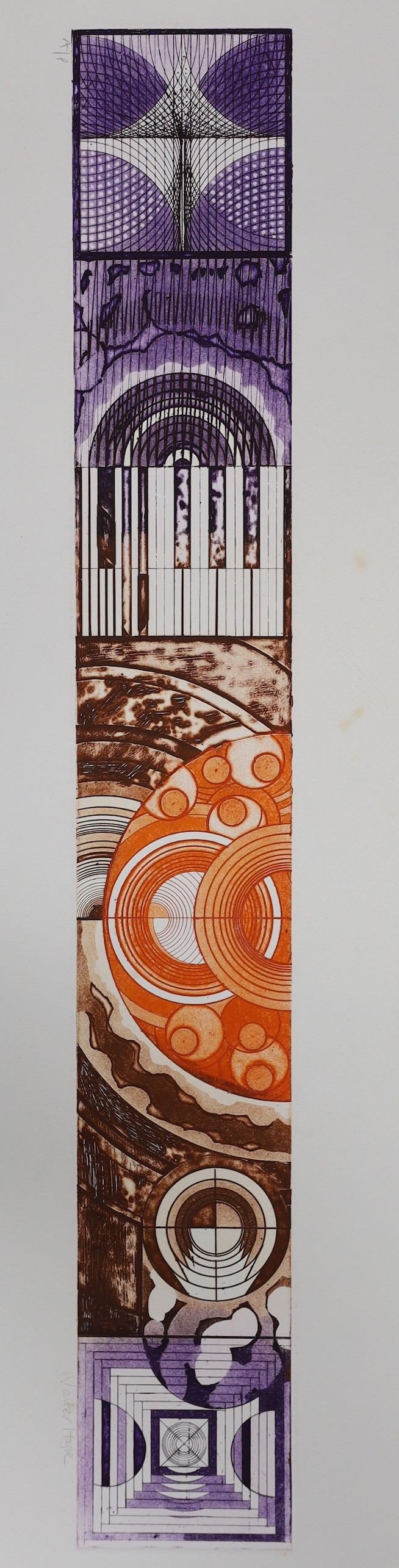 Walter Hoyle (1922-2009), two linocuts, Jesus College, Cambridge and Abstract designs, both signed - Bild 3 aus 3