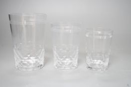31 Baccarat tumblers in 4 sizes
