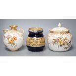 A late 19th / Early 20th century Doulton two handled vase and a Doulton vase and cover both