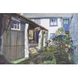 M. E. Parkins, watercolour, 'The Artist's Quarters ...', signed, 32 x 48cm