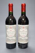 Two bottles of Chateau Cazin Pomerol 1990