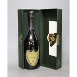 A cased bottle of Dom Perignon 1996 vintage Champagne.