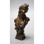 A small bronze bust marked ‘Cleo’, 11cm tall