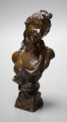 A small bronze bust marked ‘Cleo’, 11cm tall