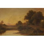 Robert Robin Fenson (1889-1914), oil on canvas, Landscape at sunset, signed and dated 1906, 50 x