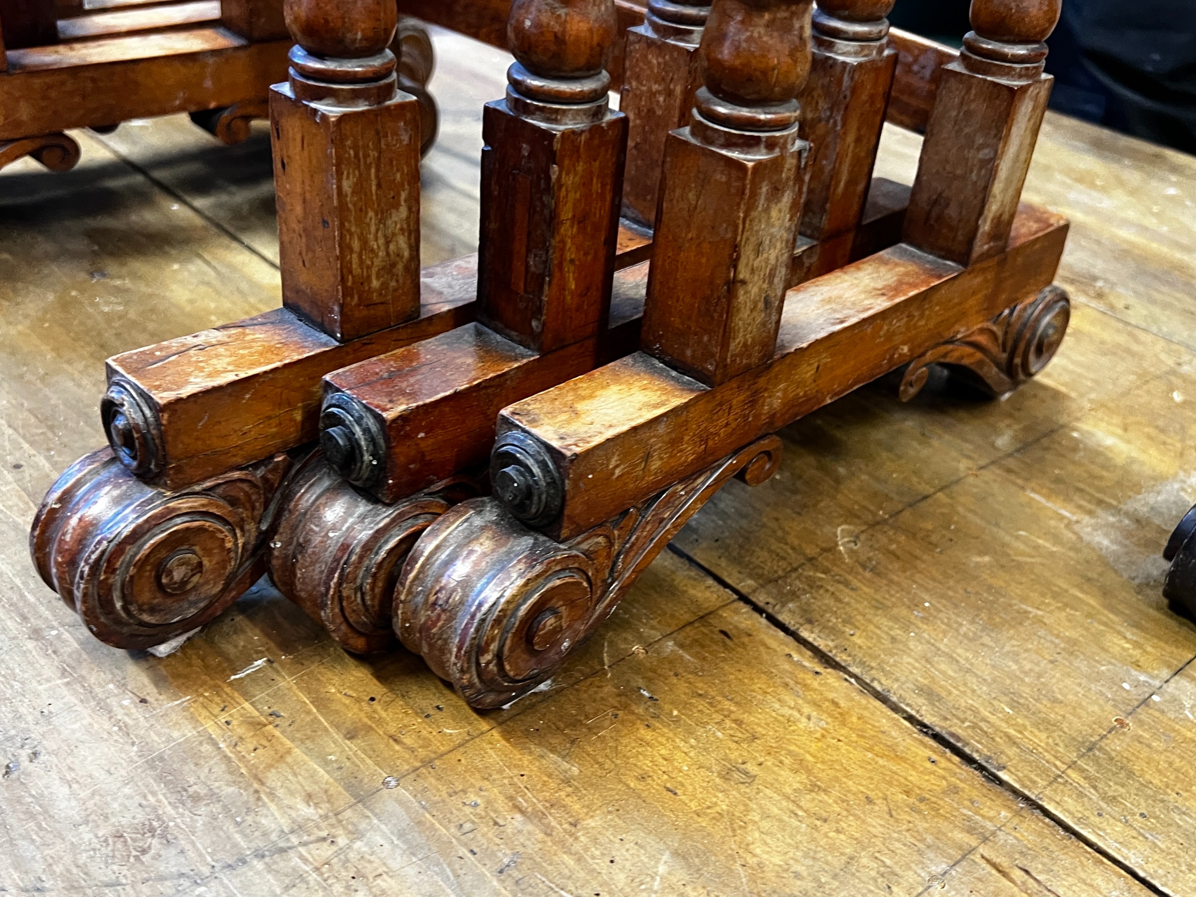 A nest of three William IV rectangular satinwood and mahogany tea tables, width 48cm, depth 33cm, - Image 3 of 3