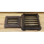 Two cast iron grille boot scrapers,
