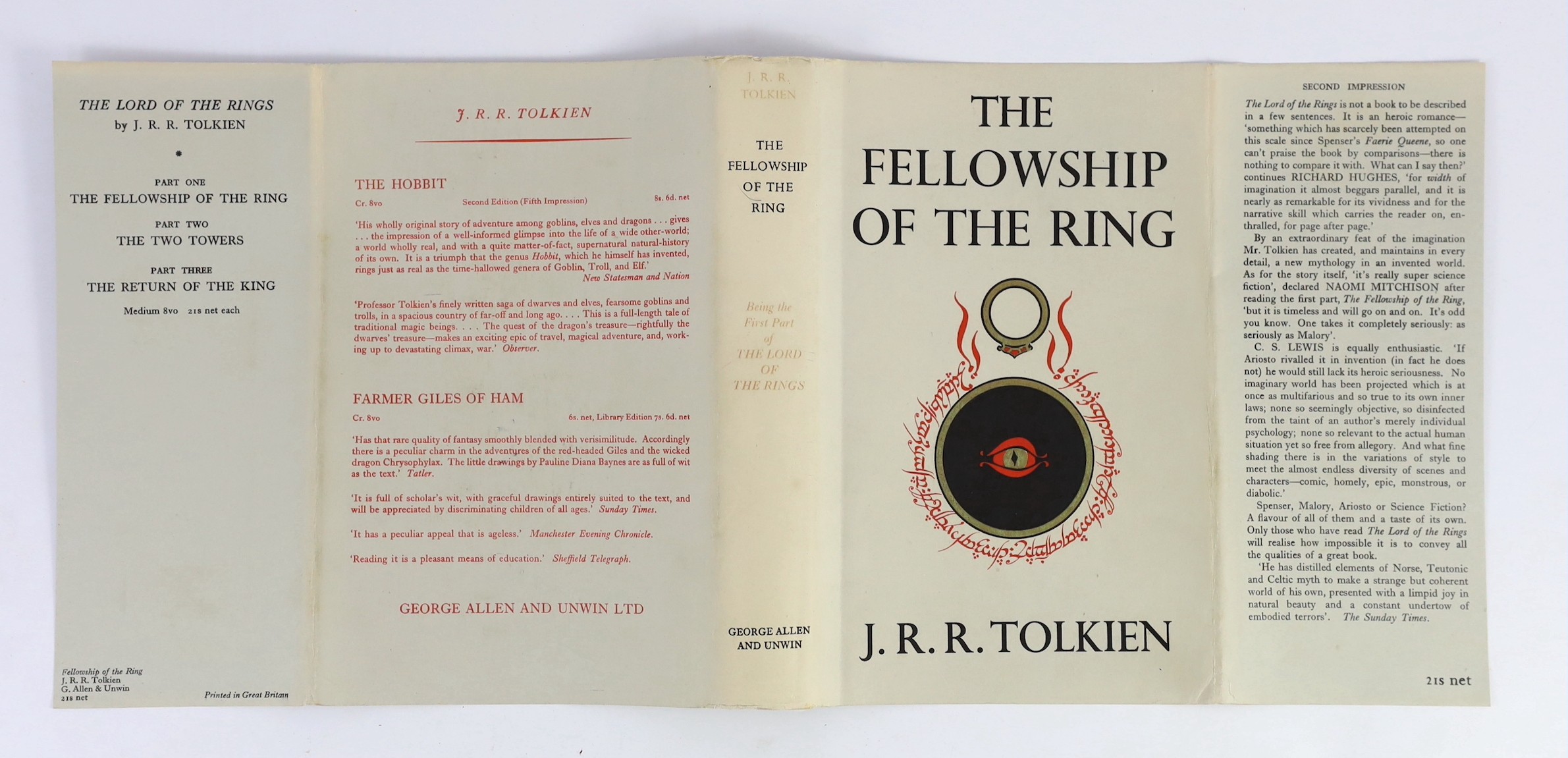 ° ° Tolkien, John Ronald Reuel - The Lord of the Rings, 1st editions, 1st impressions of Towers - Image 2 of 19