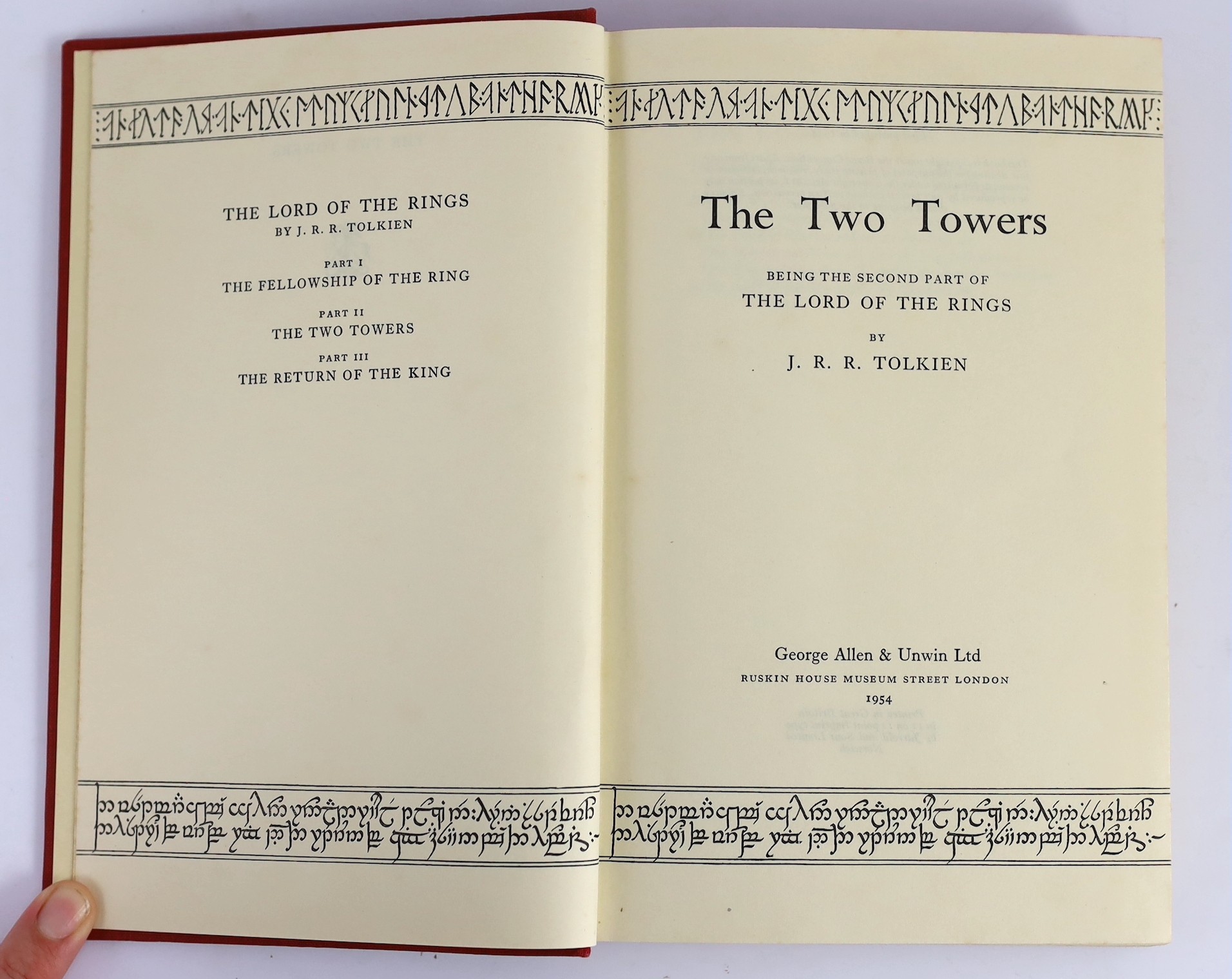 ° ° Tolkien, John Ronald Reuel - The Lord of the Rings, 1st editions, 1st impressions of Towers - Image 11 of 19