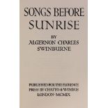 ° ° Swinburne, Algernon Charles - Songs before Sunrise, one of 650, 4to, limp vellum with gilt