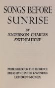 ° ° Swinburne, Algernon Charles - Songs before Sunrise, one of 650, 4to, limp vellum with gilt