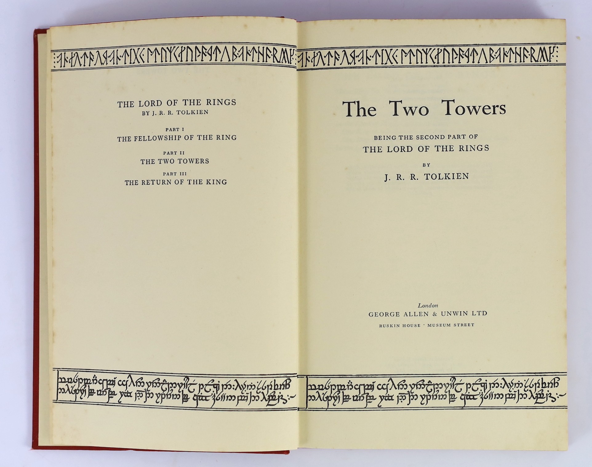 ° ° Tolkien, John Ronald Reuel - The Lord of the Rings, 3 vols - 1st editions - 14th impression of - Image 4 of 7