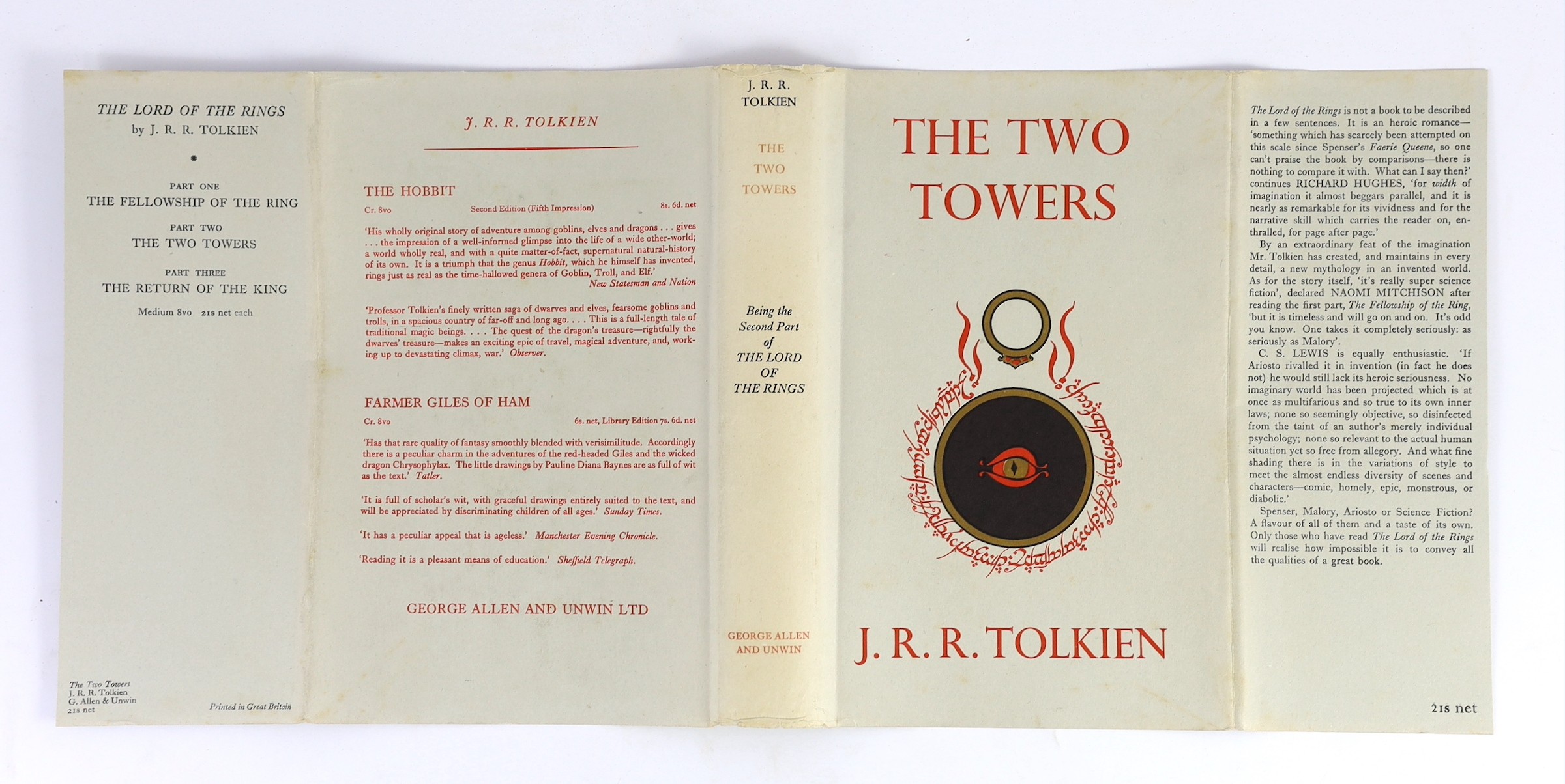 ° ° Tolkien, John Ronald Reuel - The Lord of the Rings, 1st editions, 1st impressions of Towers - Image 8 of 19