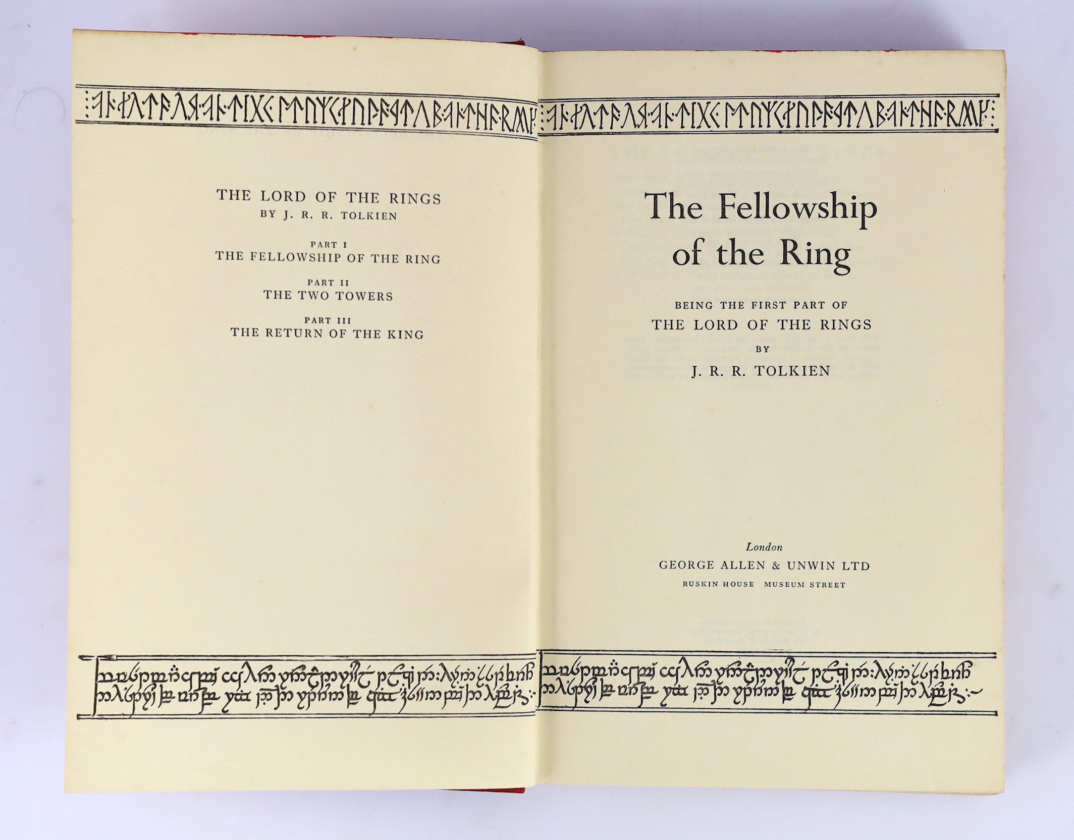 ° ° Tolkien, John Ronald Reuel - The Lord of the Rings, 3 vols - 1st editions - 14th impression of - Image 2 of 7