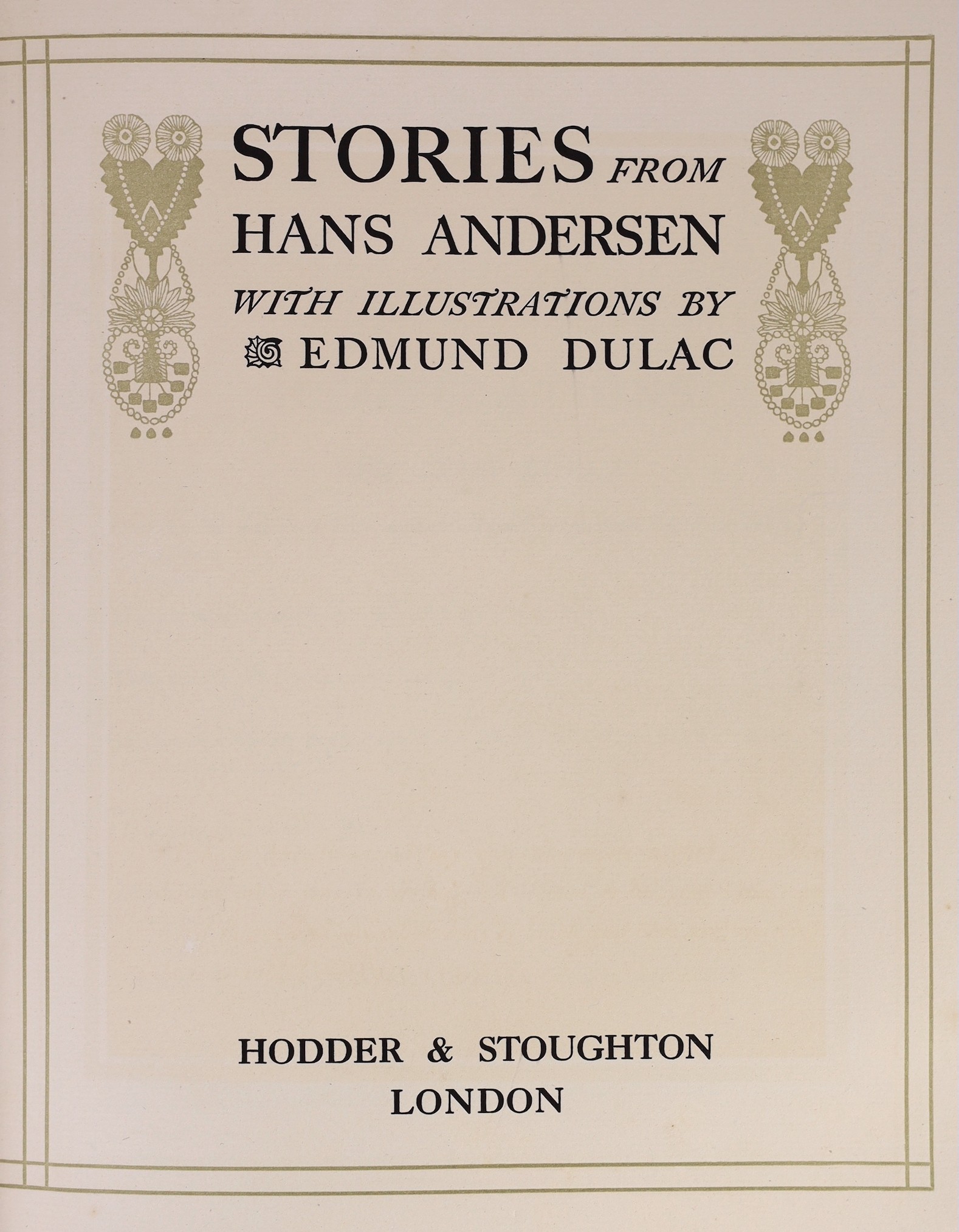 ° ° Andersen, Hans Christian - Stories. ‘’Stories from Hans Andersen.’’, one of 750, signed and - Image 3 of 6