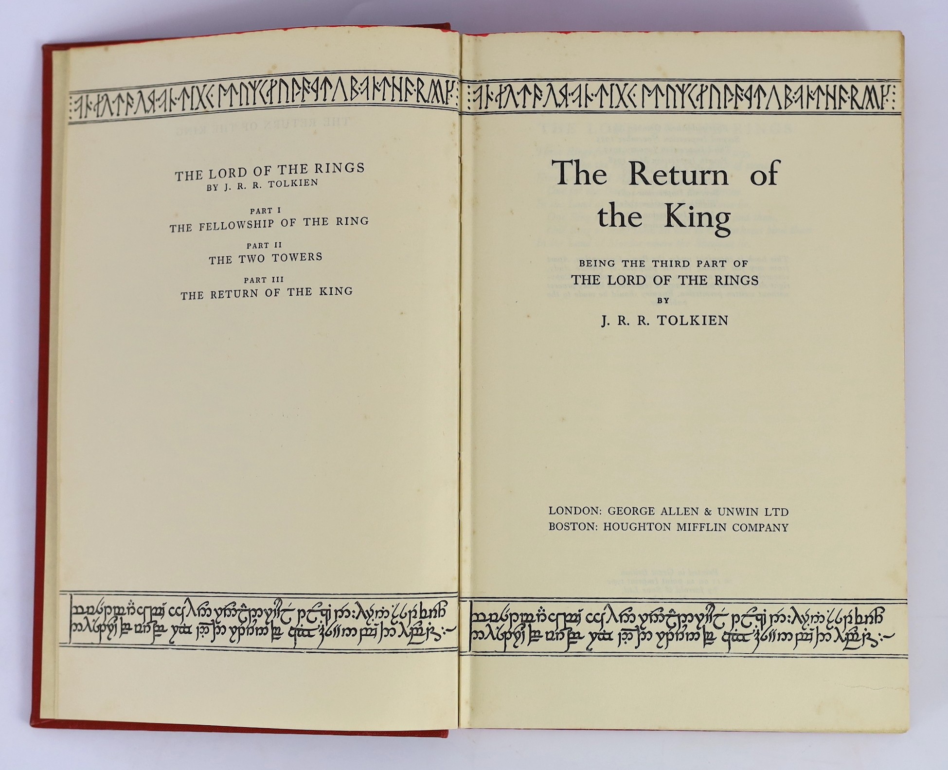 ° ° Tolkien, John Ronald Reuel - The Lord of the Rings, 3 vols - 1st editions - 14th impression of - Image 6 of 7