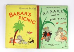 ° ° Brunhoff, Laurent de -2 works - Babar’s Picnic, folio, pictorial boards with d/j, translated