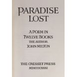 ° ° Cresset Press - London - Milton, John - Paradise Lost; Paradise Regain’d, one of 195, 2 vols,