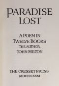 ° ° Cresset Press - London - Milton, John - Paradise Lost; Paradise Regain’d, one of 195, 2 vols,