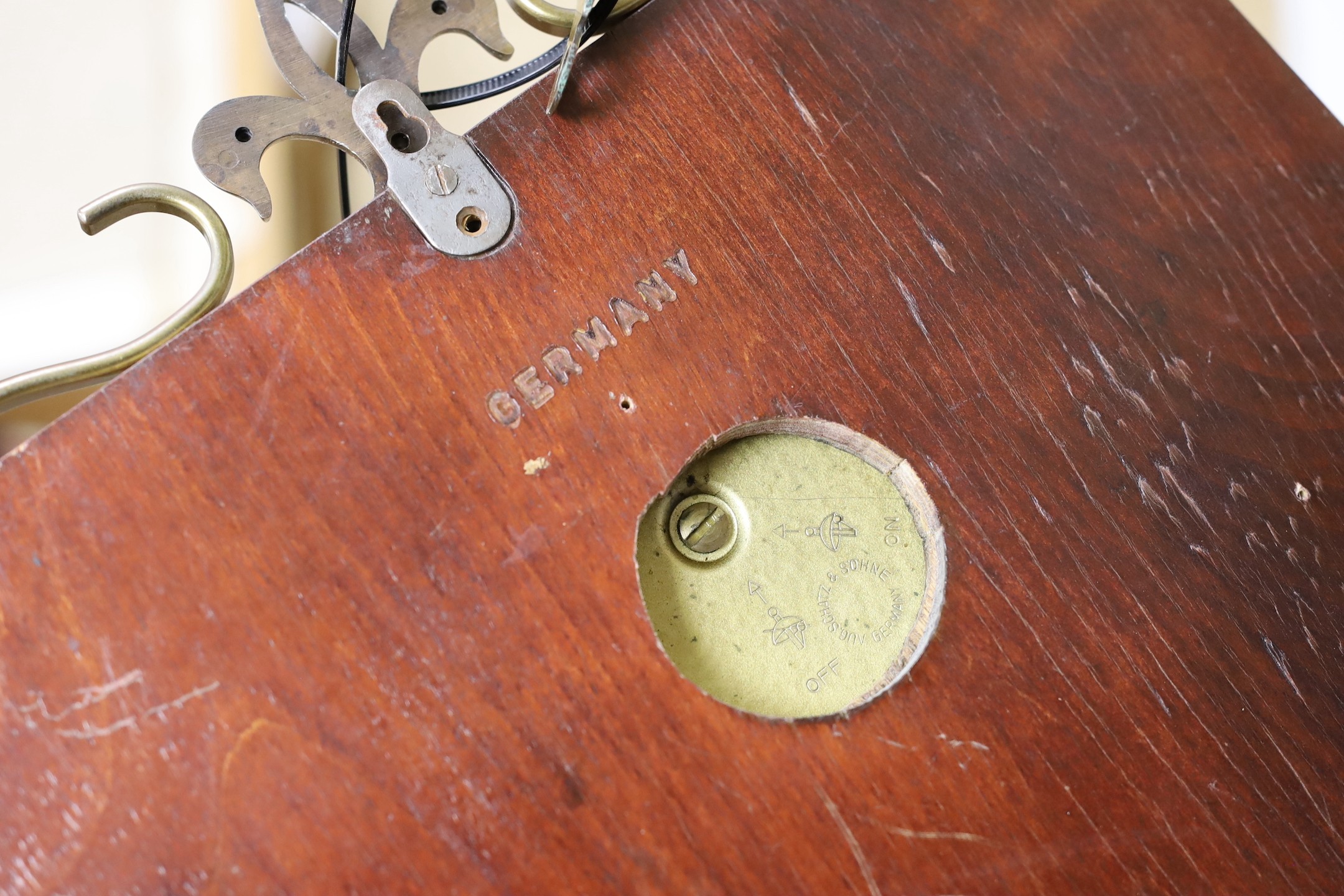 A Schatz brass bulkhead timepiece, mounted - Image 3 of 3