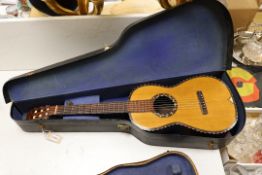 A Panormo/Guiot style 1840's Spanish guitar with hard case