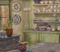 Jean Rose (b.1933), oil on board, 'Kate's Kitchen', signed, 29 x 34cm
