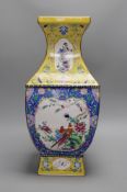 A large Chinese enamelled porcelain vase, 47 cms high,