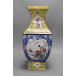 A large Chinese enamelled porcelain vase, 47 cms high,