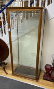 An early 20th century mahogany display case, width 75cm, height 171cm