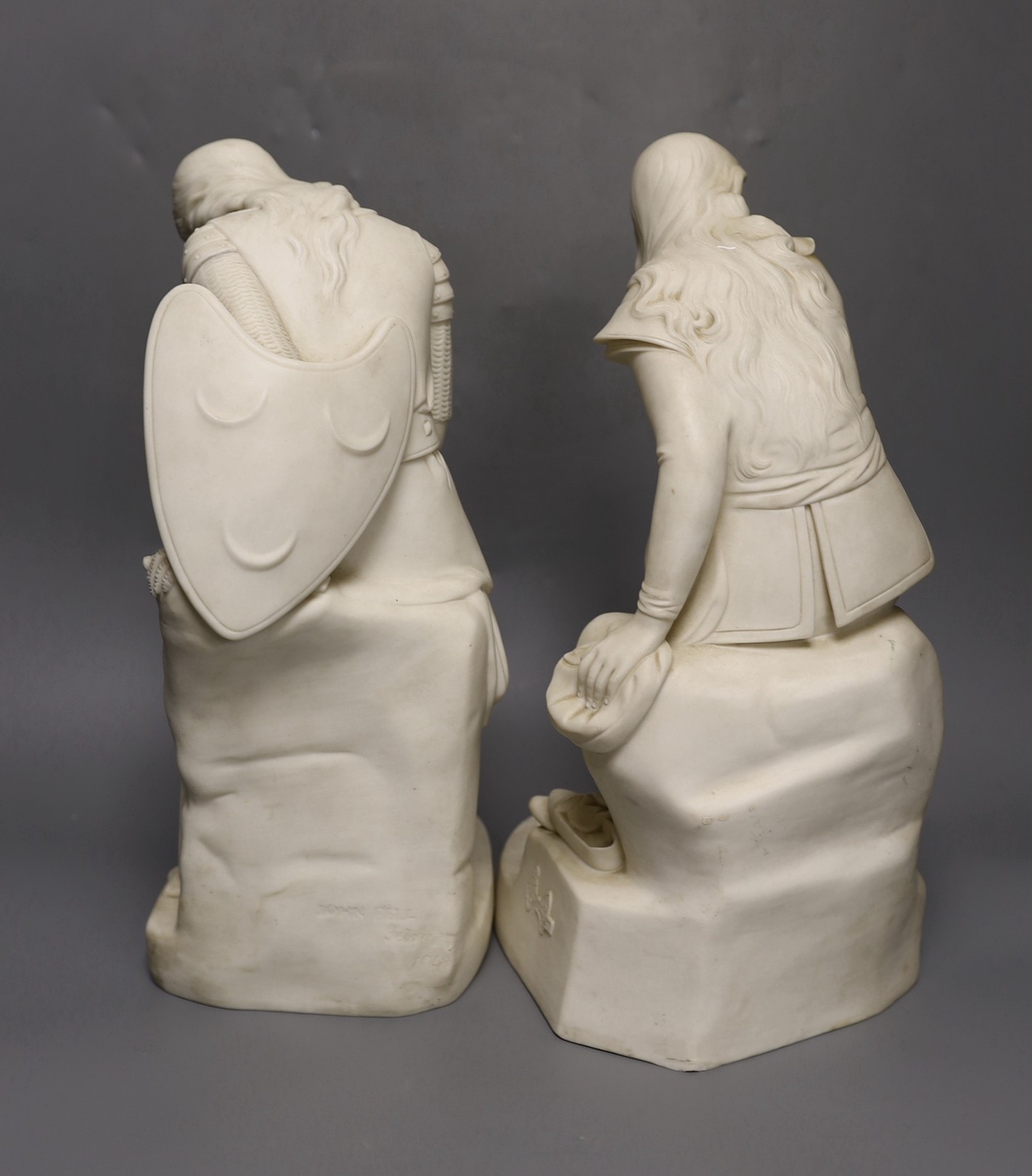 John Bell for Minton, two Parian figures of Dorothea and Clorinda, 35cm tall - Image 4 of 5