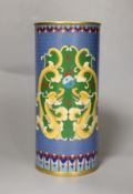 A Chinese cloisonné enamel sleeve vase, 21cm