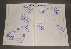 Autographs from celebrity golf 1990, Boby Charlton, Geoff Hurst, Henry Cooper