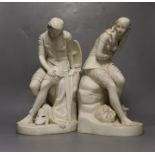John Bell for Minton, two Parian figures of Dorothea and Clorinda, 35cm tall