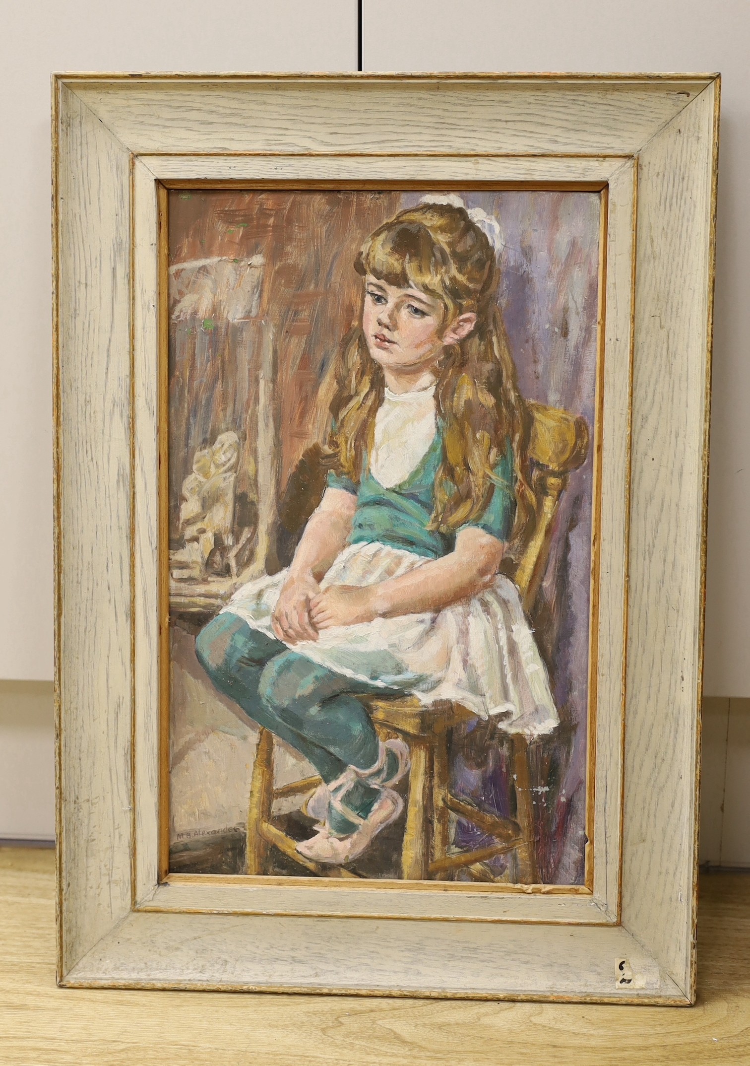Margery B. Alexander, oil on canvas, 'The Youngest Ballerina', signed, 42 x 25cm - Image 2 of 4