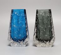 Two Whitefriars glass ‘coffin’ vases, 13cm