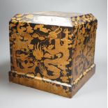 A Chinese black and gold lacquer ‘dragon’ box, early 20th century,26.5 cms x 26.5 cms,