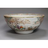 An 18th century Chinese export porcelain footed bowl (with damage) 30cm diameter