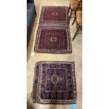 An antique Belouch saddlebag rug, 183 x 84cm and a single bagface, 78 x 76cm