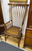 An Arts & Crafts beech spindleback chair