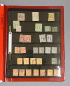 A mid 19th century Australia and New Zealand stamps including £20 Queensland