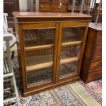 A late Victorian mahogany dwarf bookcase, width 101cm, height 114cm
