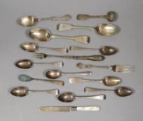 A set of six Victorian provincial silver Old English pattern teaspoons by Josiah Williams & Co,