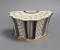 A French polychrome faience bough pot, late 18th century, 19cm wide