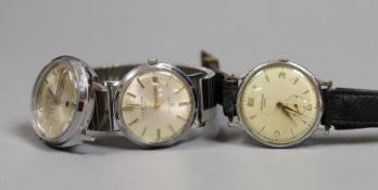 A gentleman's stainless steel J.W. Benson automatic wrist watch, a J.W. Benson stainless steel