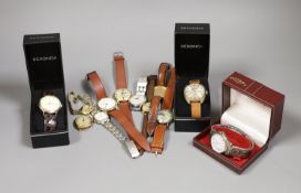 Twelve assorted mainly gentleman's stainless steel or steel and gold plated Sekonda and Rotary wrist