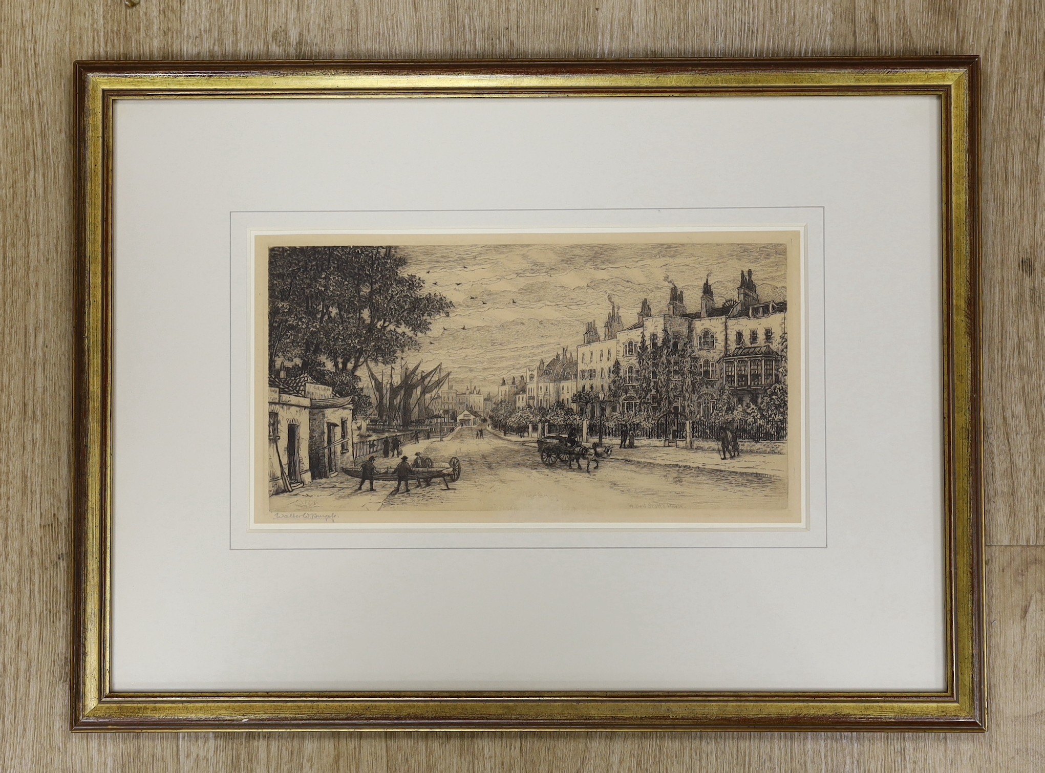 Walter William Burgess (1845-1908), etching, 'Cheyne Walk west of Beaufort Street', signed in - Image 2 of 3